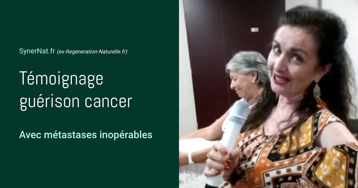 Vignette vidéo d'un témoignage guérison cancer métastasé SynerJ Health.
