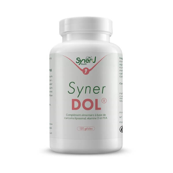 Un flacon de SynerDOL de SynerJ-Health.