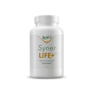 Un flacon de SynerLife, probiotique intestin irritable et poreux.